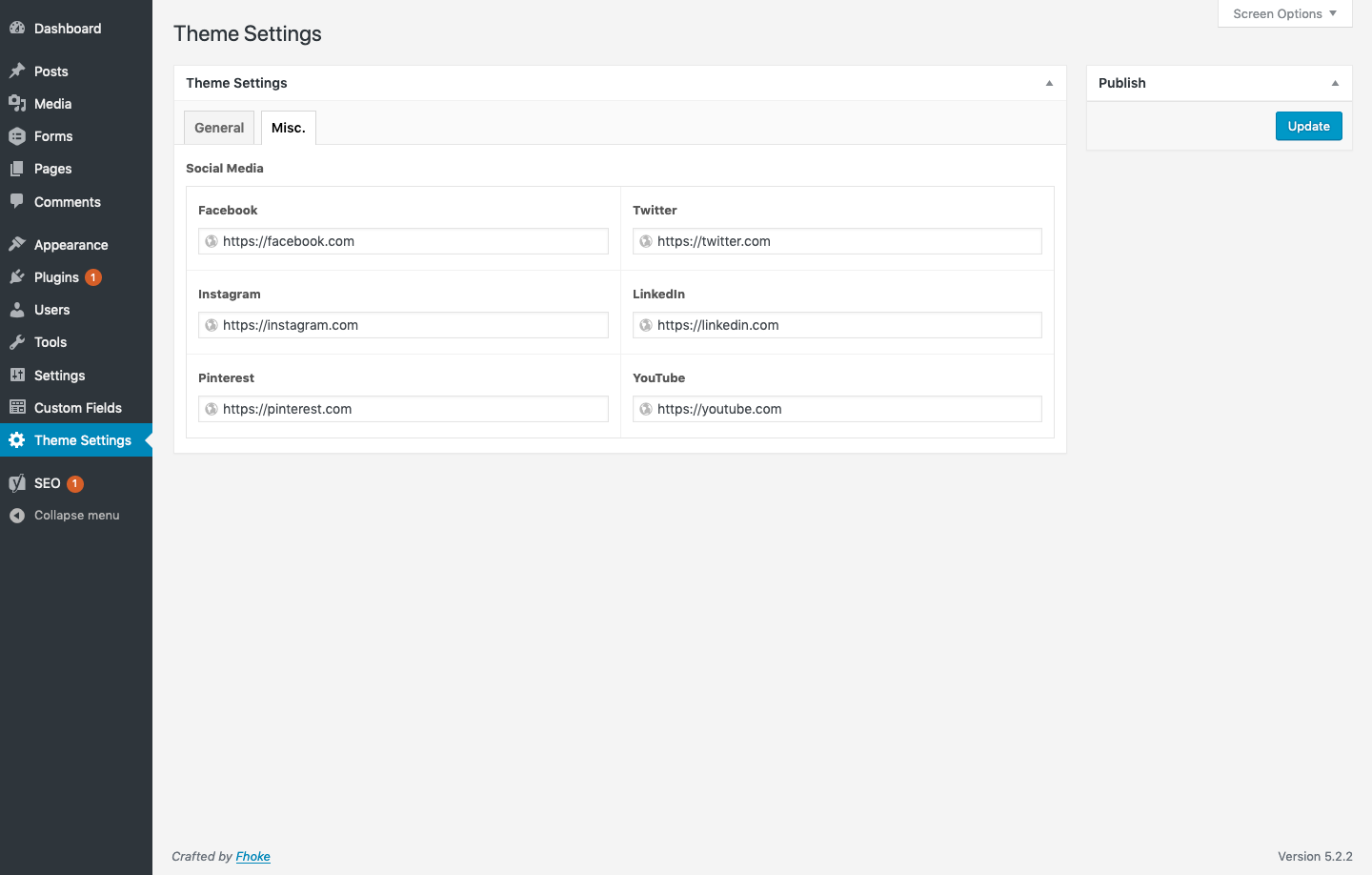 WordPress Theme Settings