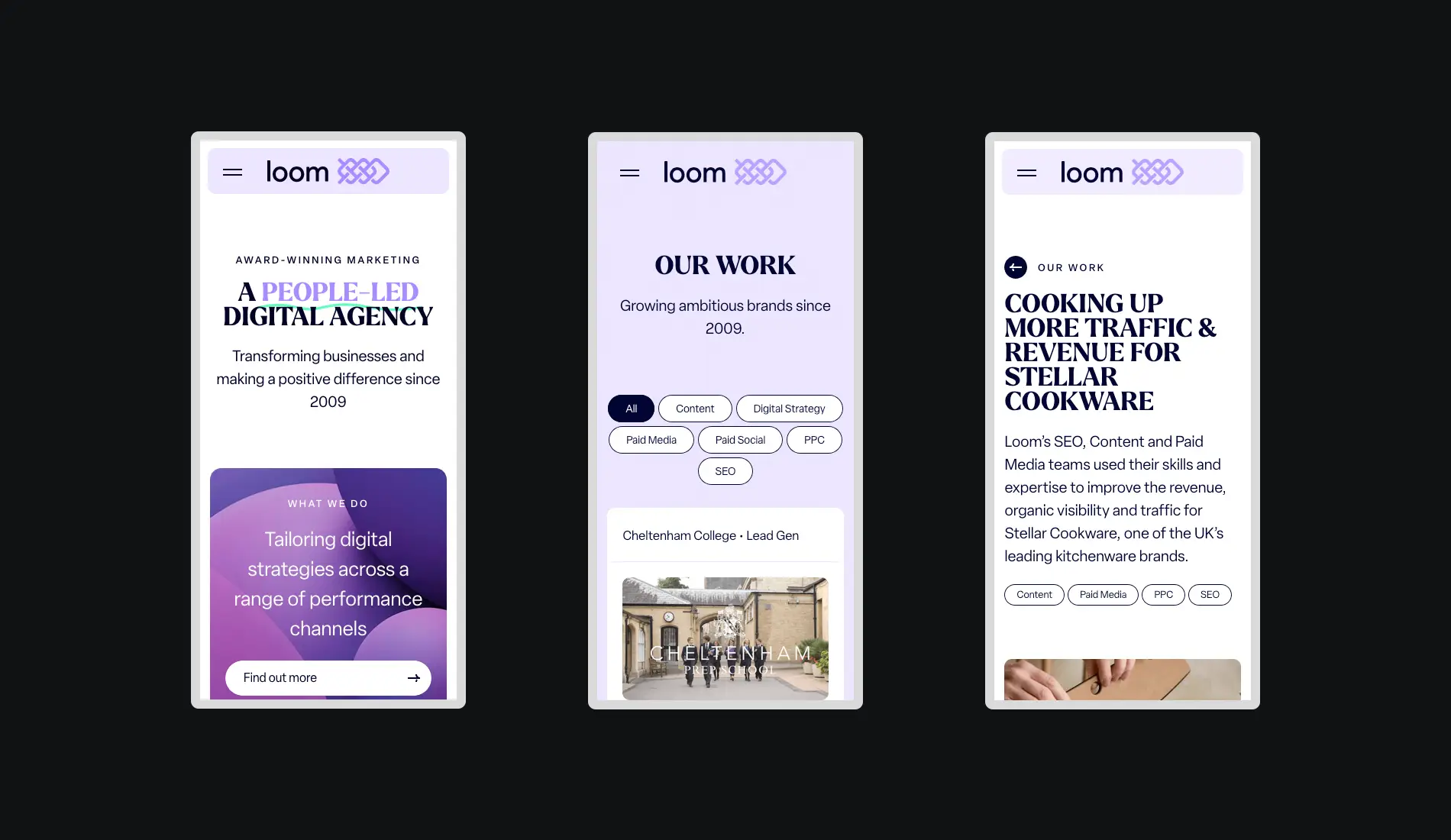 Loom Digital Mobile Website Design